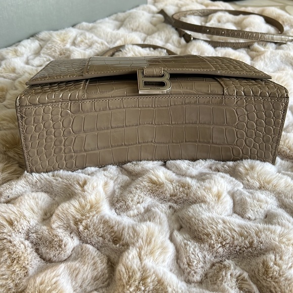 Balenciaga hourglass croc embossed leather bag - Picture 2 of 16